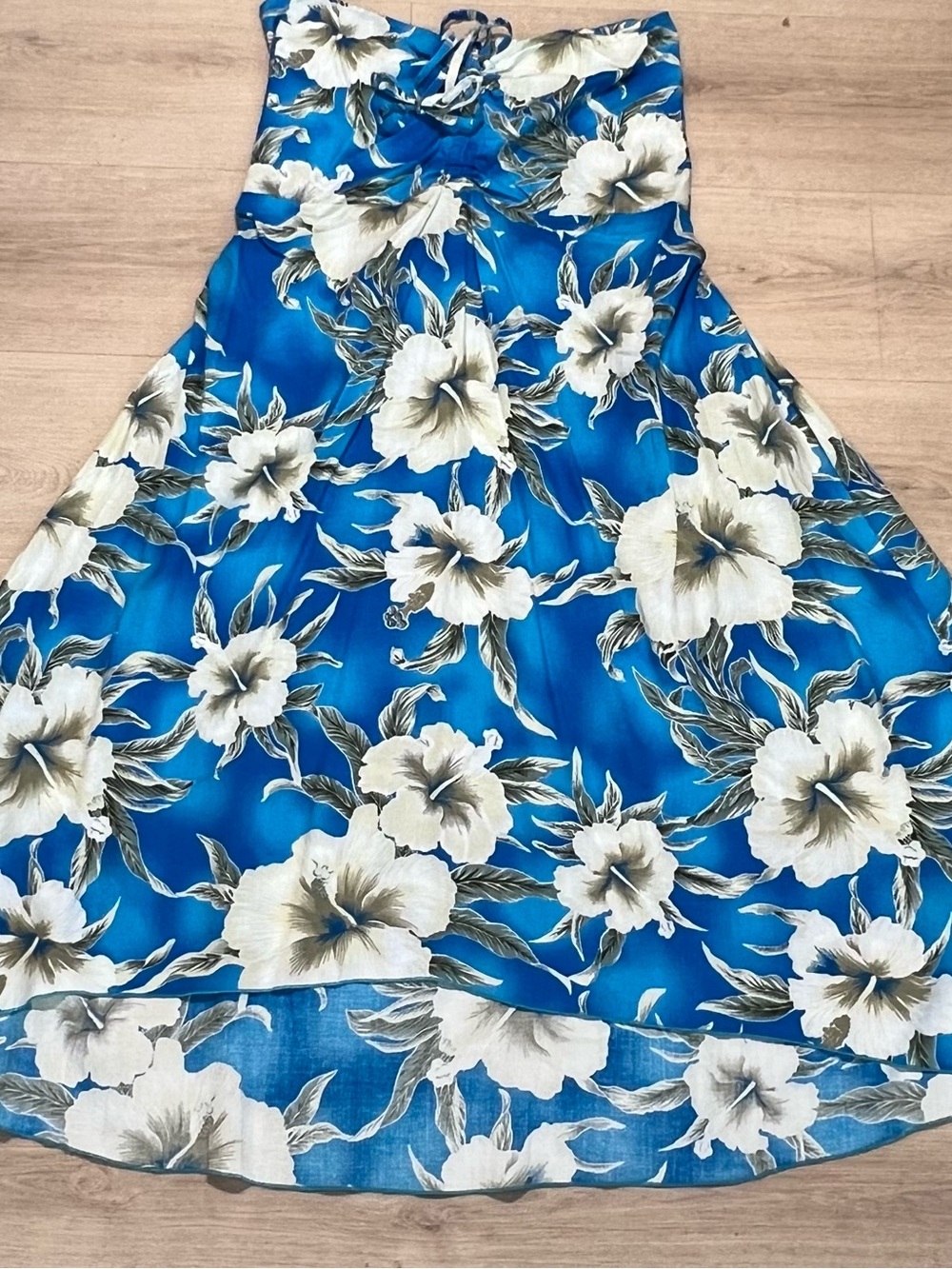Hawaiian Blue Floral Vacation Sundress